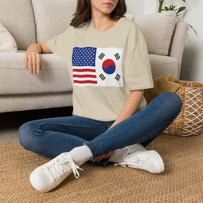 USA South Korea Flag T-Shirt – American & Korean Friendship Tee