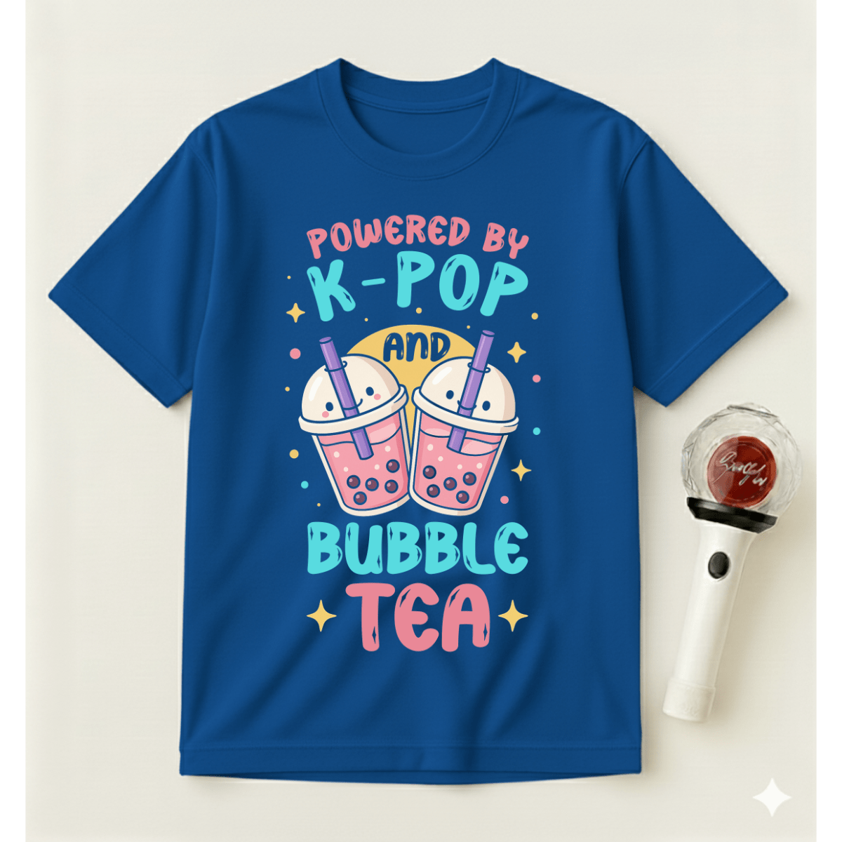 POWERED BY K-POP AND BUBLE TEA T-SHIRT
