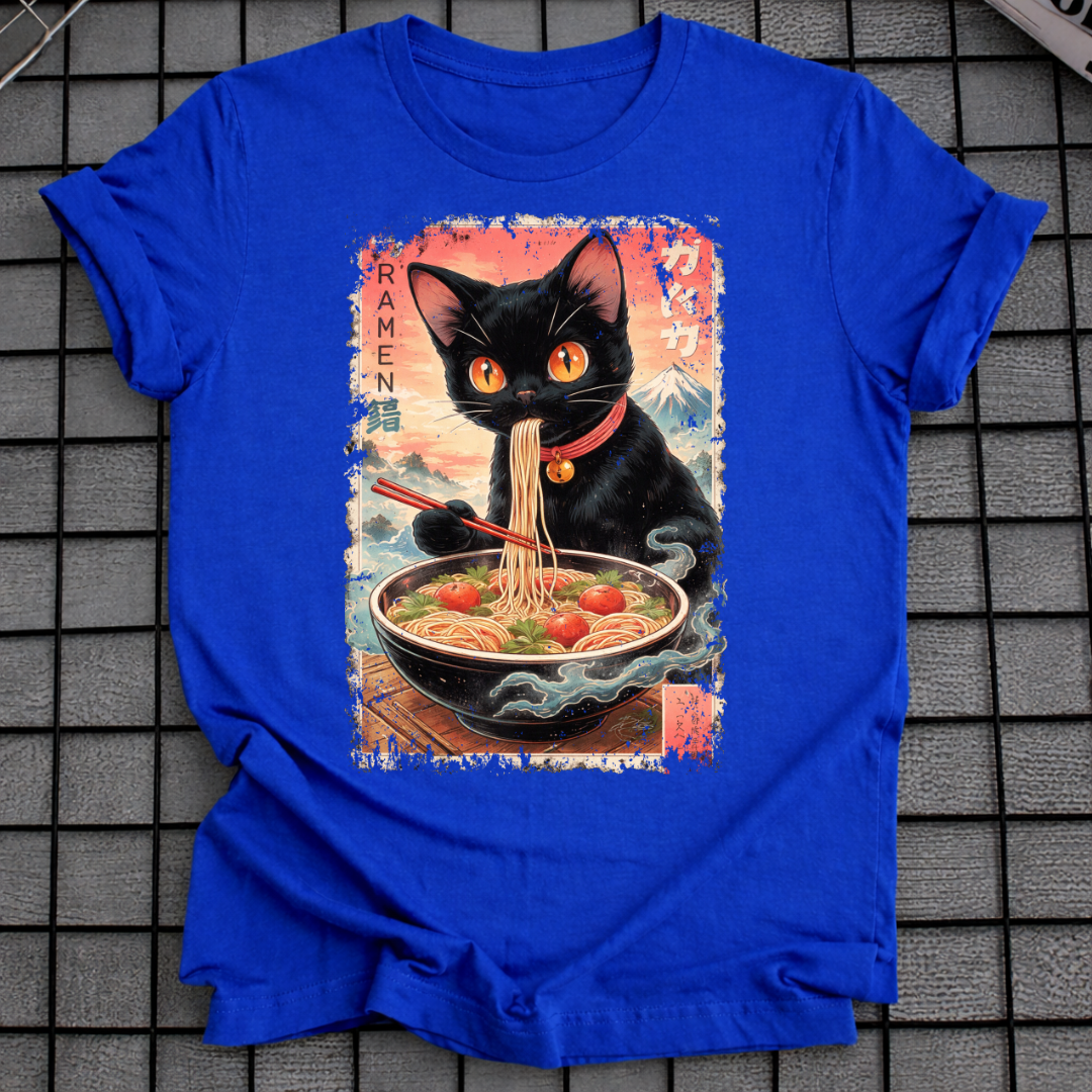 JAPANISCHES SCHWARZKATZEN-RAMEN-T-SHIRT