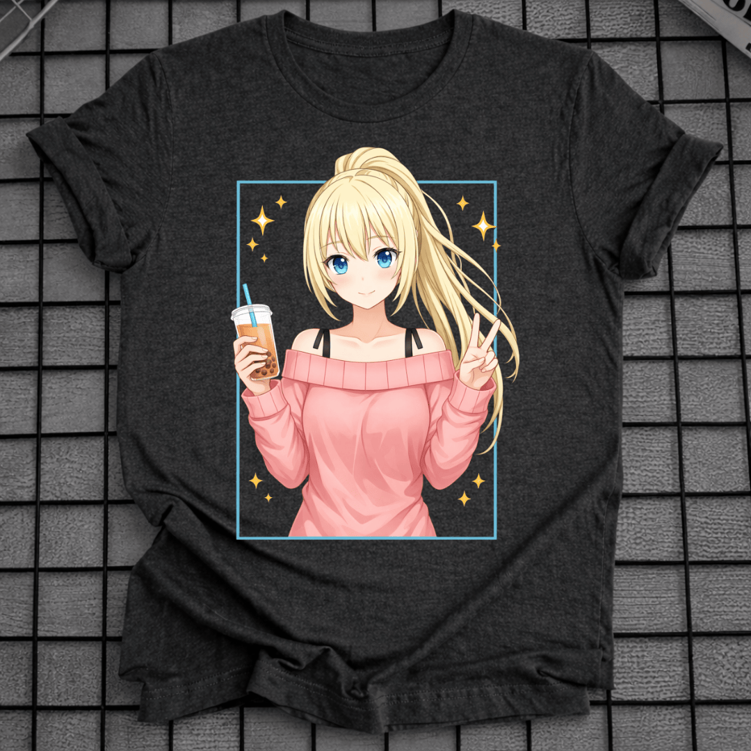 ANIME-MÄDCHEN BOBA TEA T-SHIRT