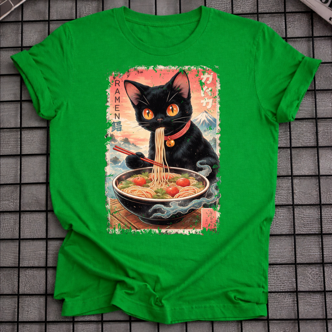 JAPANISCHES SCHWARZKATZEN-RAMEN-T-SHIRT