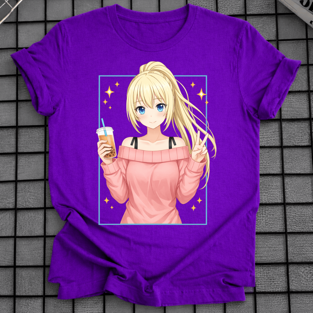 ANIME-MÄDCHEN BOBA TEA T-SHIRT