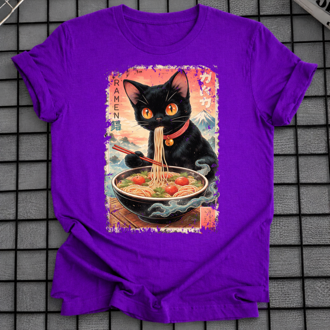 JAPANISCHES SCHWARZKATZEN-RAMEN-T-SHIRT