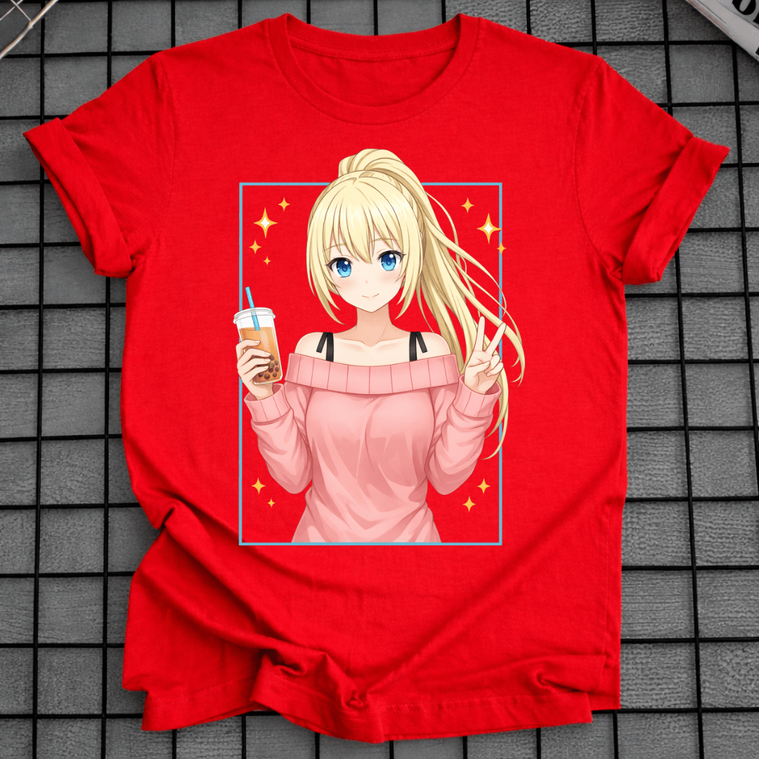 ANIME-MÄDCHEN BOBA TEA T-SHIRT