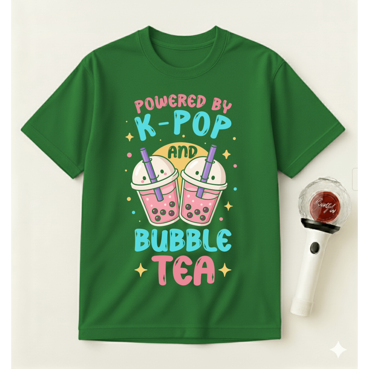 POWERED BY K-POP AND BUBLE TEA T-SHIRT
