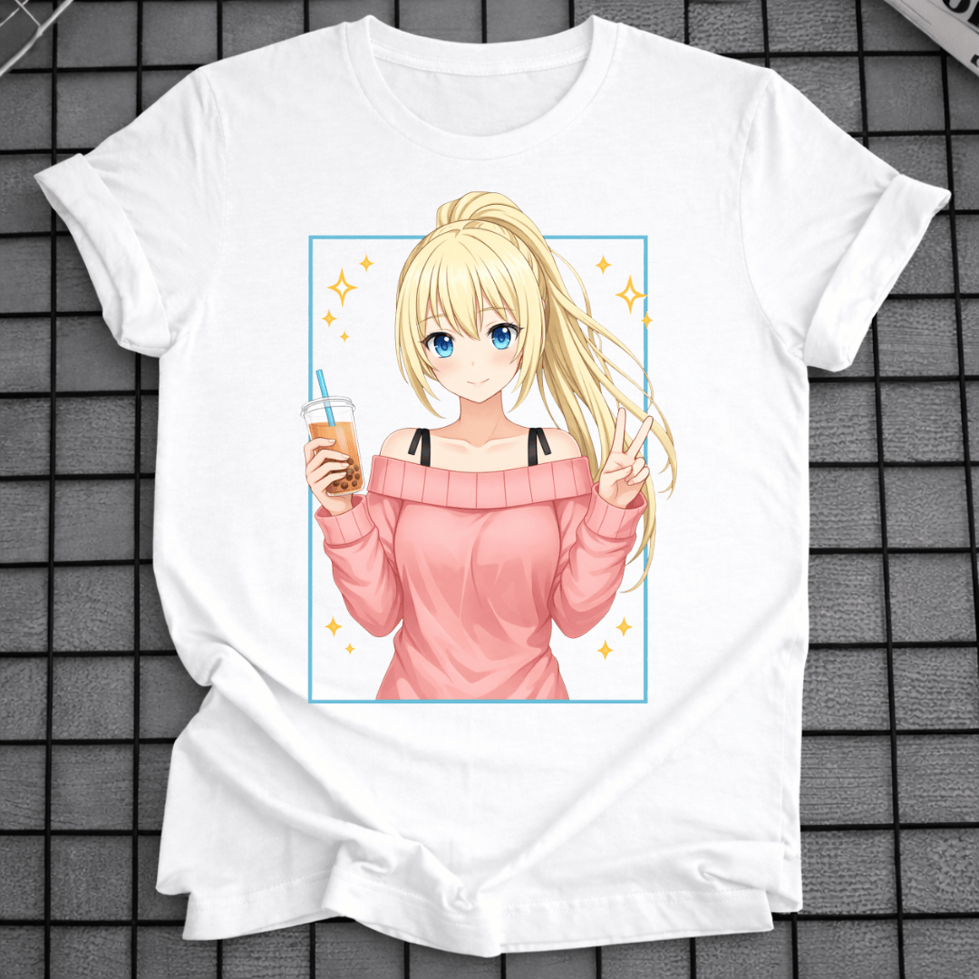 ANIME-MÄDCHEN BOBA TEA T-SHIRT