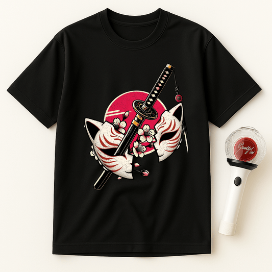 SAMURAI MASKS KATANA SAKURA UNISEX T-SHIRT