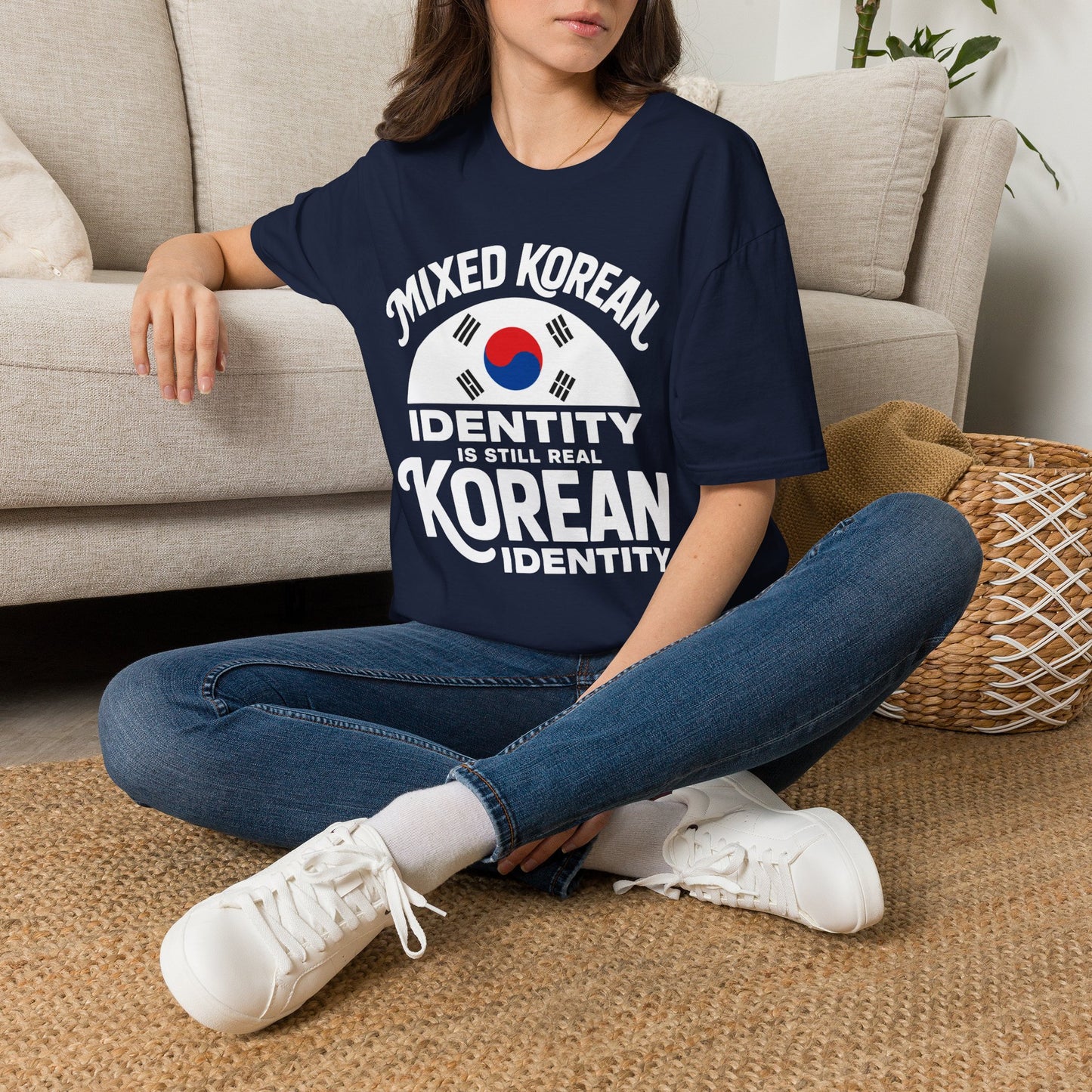 Mixed Korean Identity T-Shirt — Korean Flag Heritage Tee