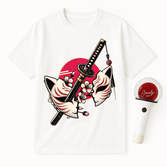 SAMURAI MASKS KATANA SAKURA UNISEX T-SHIRT