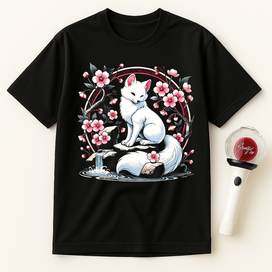 WHITE FOX CHERRY BLOSSOMS UNISEX T-SHIRT