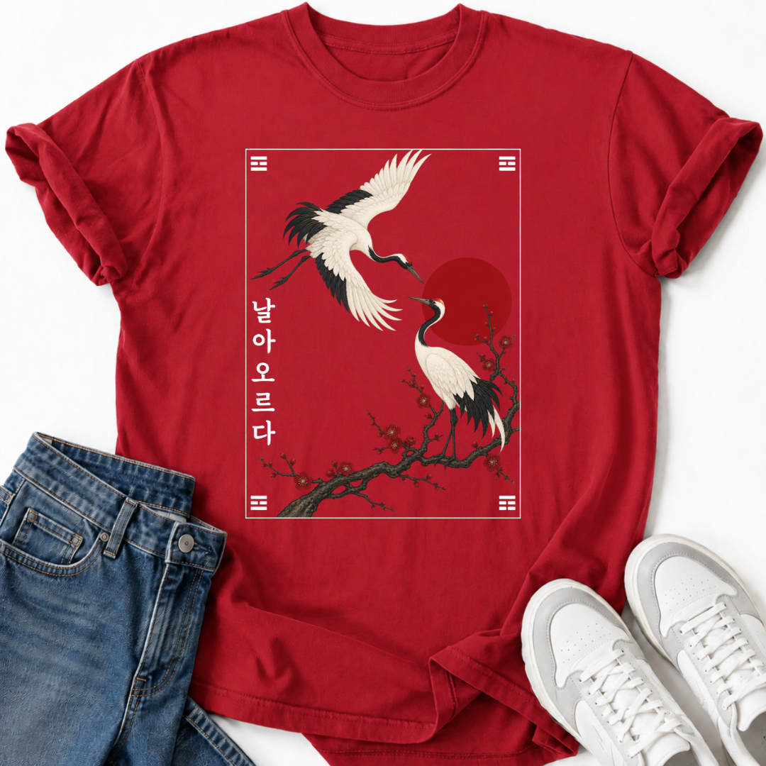 CRANES & RED SUN T-SHIRT