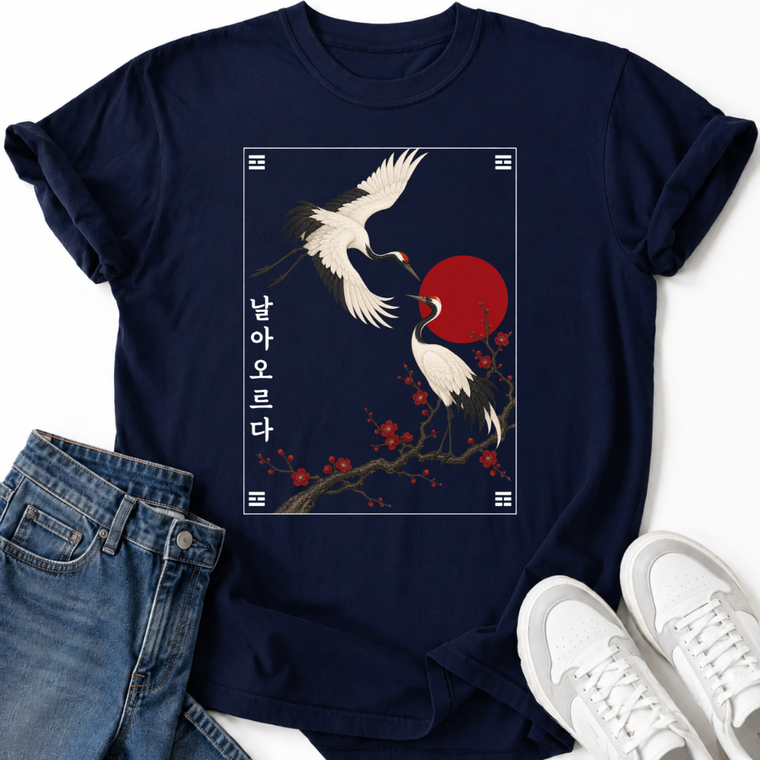 CRANES & RED SUN T-SHIRT