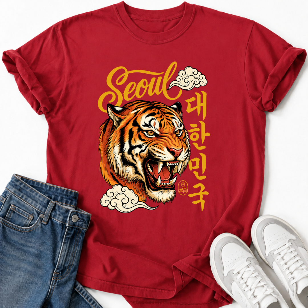 KOREAN SCRIPT TIGER T-SHIRT