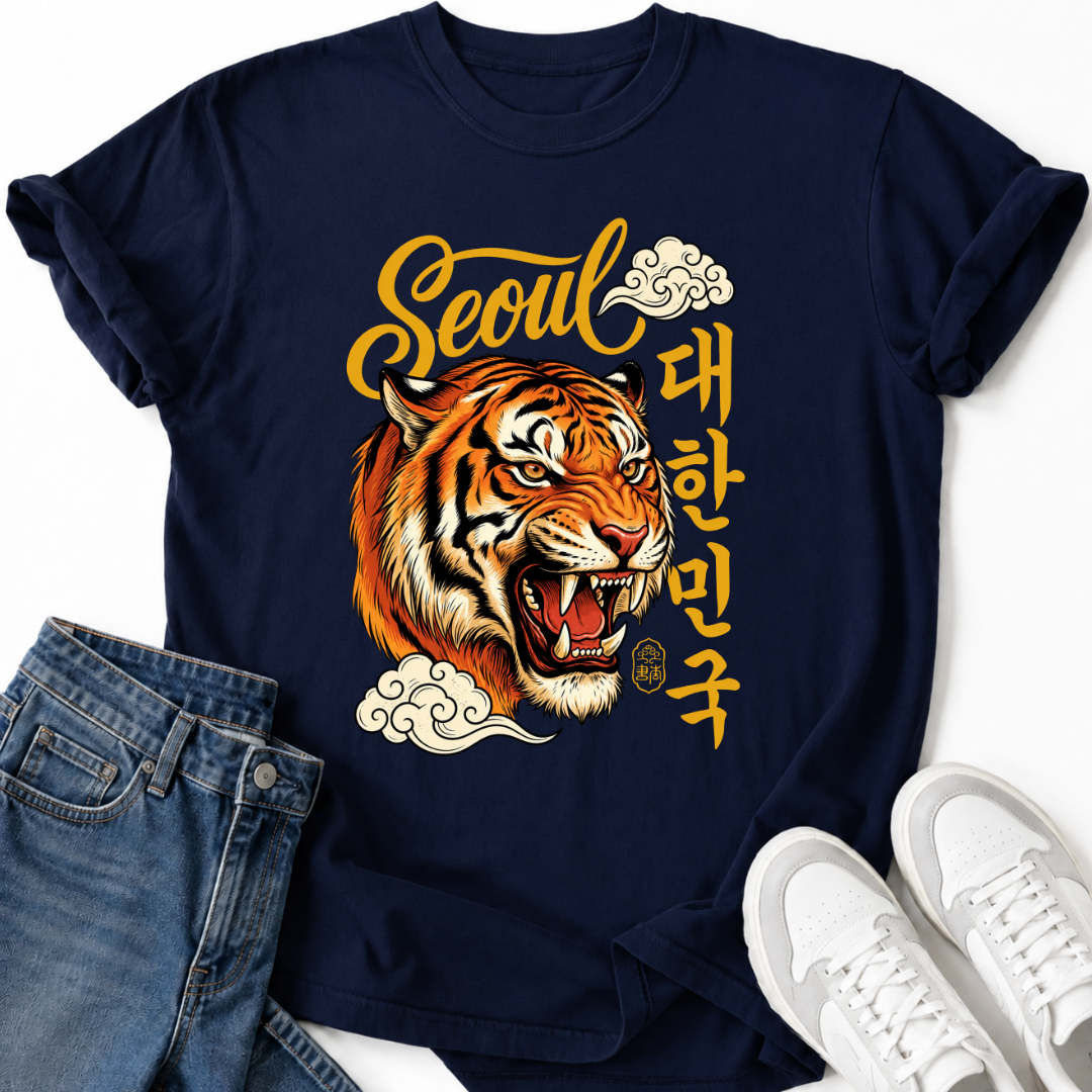 KOREAN SCRIPT TIGER T-SHIRT