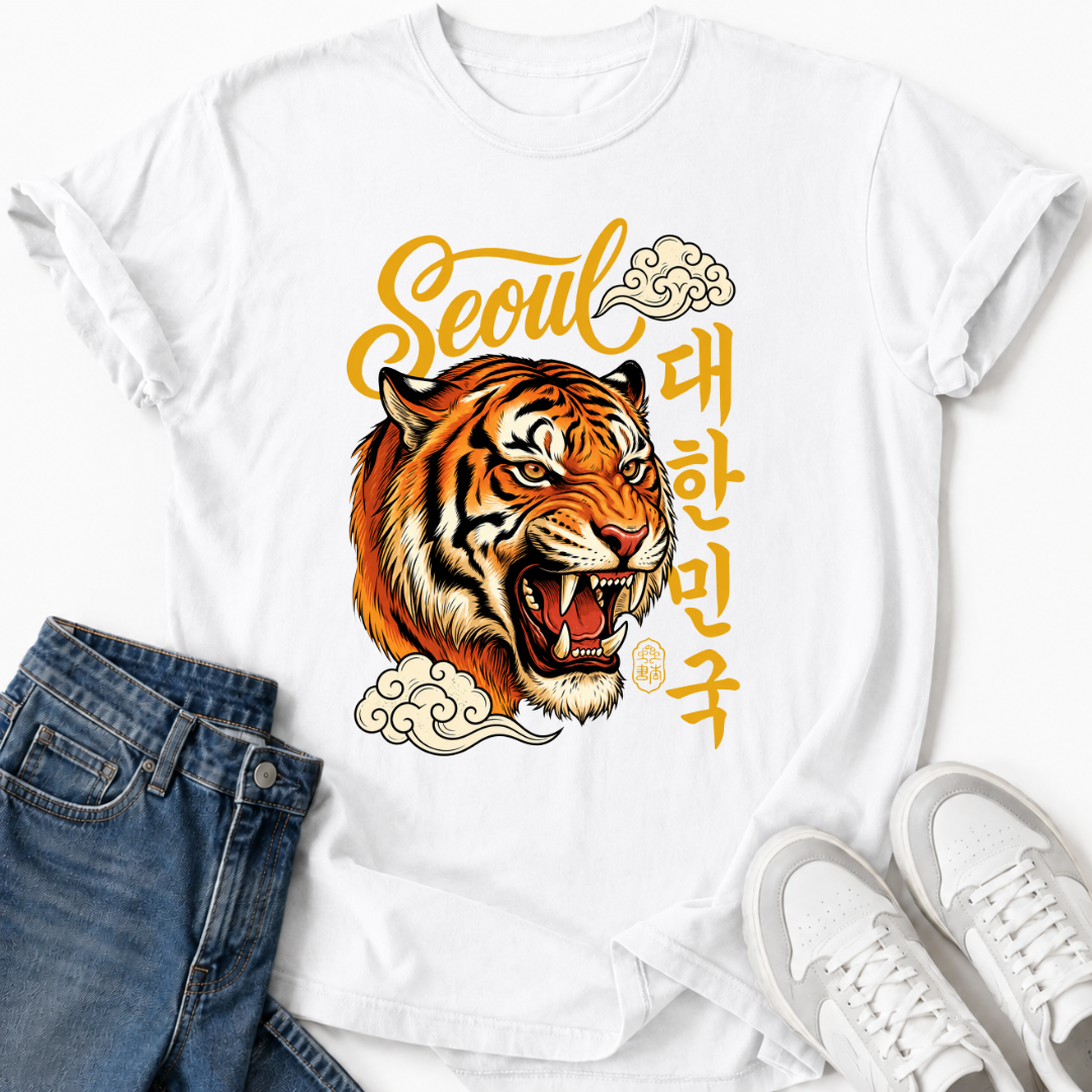 KOREAN SCRIPT TIGER T-SHIRT