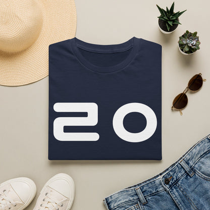Minimal '20' Graphic T-Shirt — Retro Numeric Logo Tee