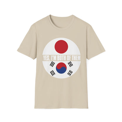 T-Shirt — "Yes, I'm Both of Them" Japan & Korea Flag Pride Tee