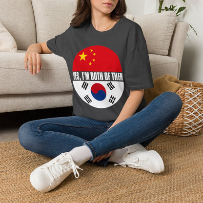 Flag Heritage T-Shirt — “Yes, I’m Both of Them” China & South Korea Pride Tee