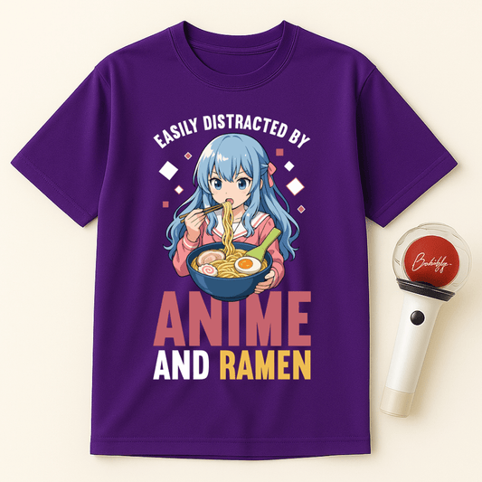 EASILY DISTRACTED BY ANIME AND RAMEN T-SHIRT