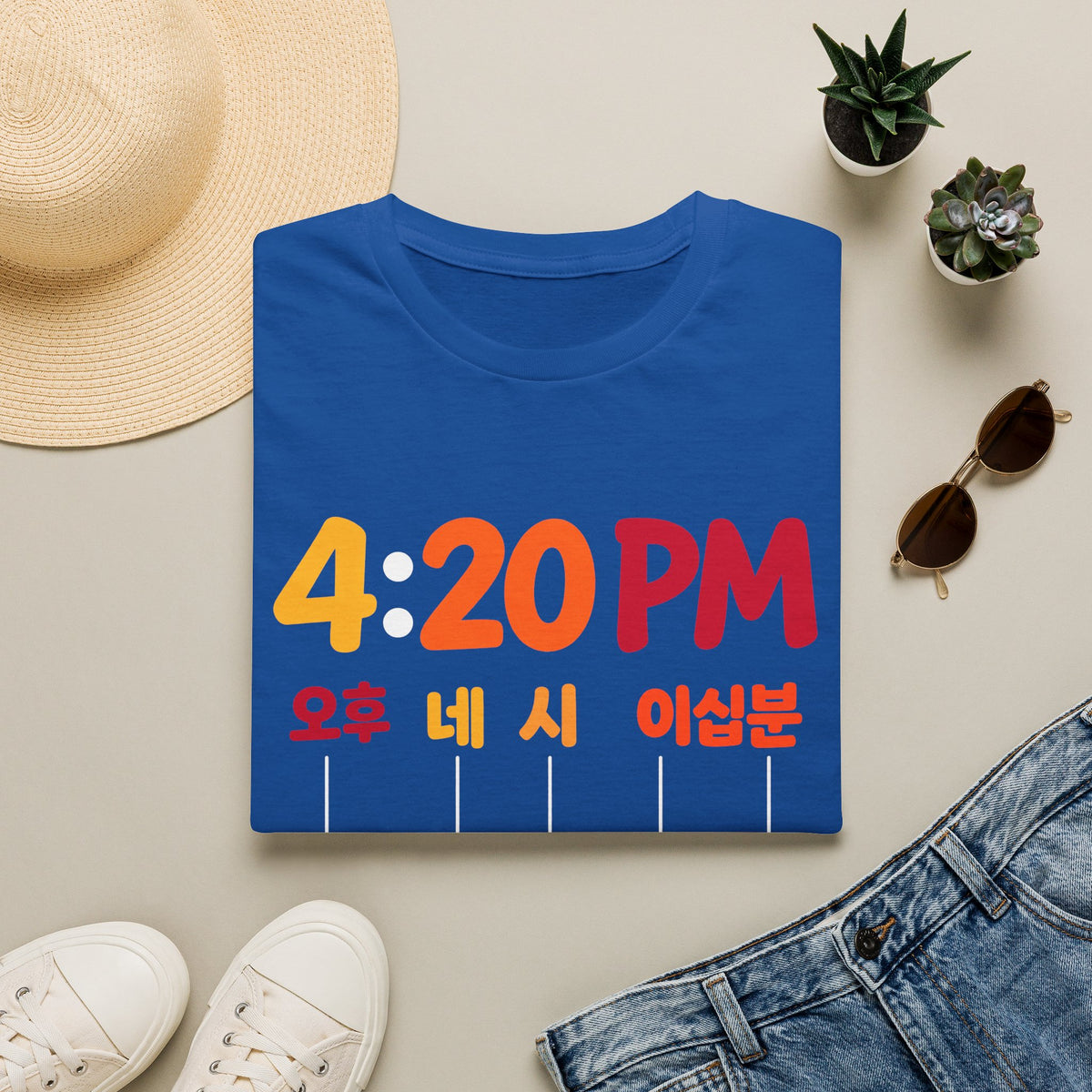 4:20 PM Graphic T-Shirt — Bilingual Korean/English Time Countdown Tee