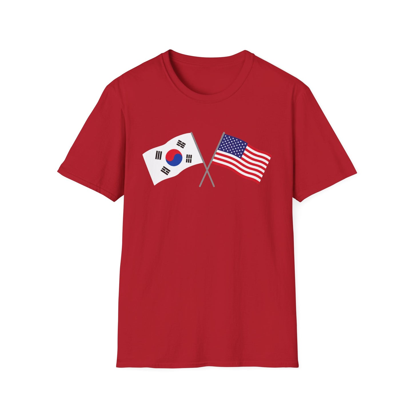 Korea USA Crossed Flags T-Shirt — Korean & American Friendship Tee