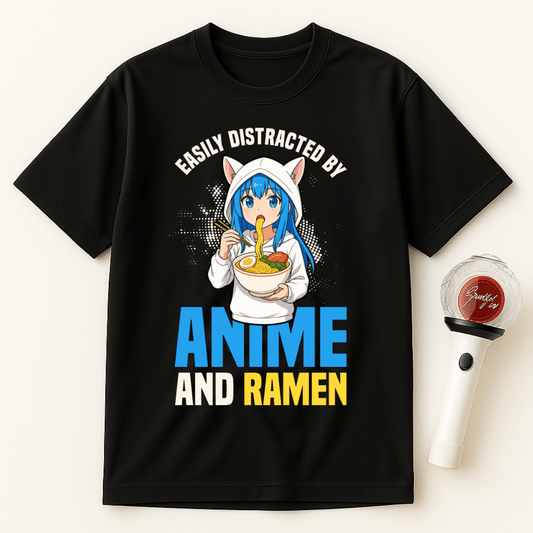 EASILY DISTRACTED BY ANIME AND RAMEN T-SHIRT