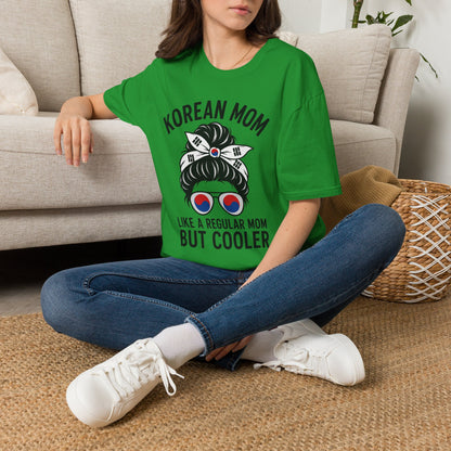 Korean Mom T-Shirt — "Like a Regular Mom But Cooler" Stylish Korean Pride Top