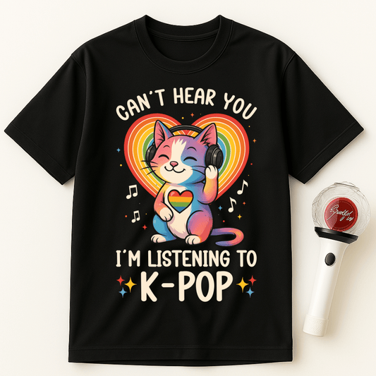 CAN'T HEAR YOU I'M LISTENING TO K-POP CAT UNISEX T-SHIRT