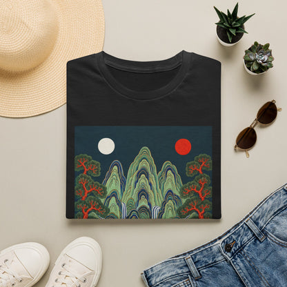 Asian Landscape Tee — Double Sun Mountain Art T-Shirt