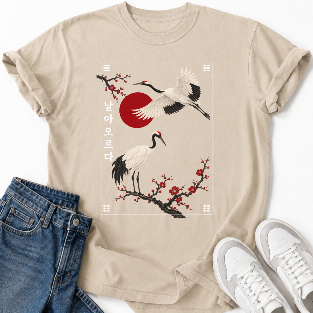 KOREAN FLYING CRANES T-SHIRT