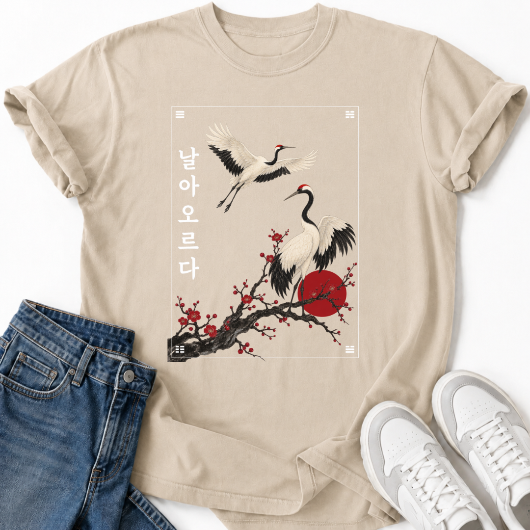 KOREAN CRANE ART T-SHIRT