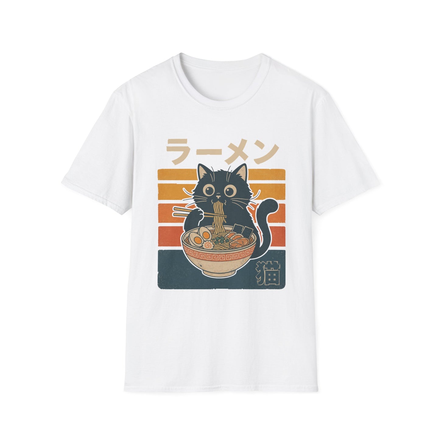 Ramen Cat T‑Shirt — Cute Japanese Neko Eating Ramen Graphic Tee