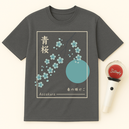 AOZAKURA BLUE CHERRY BLOSSOM UNISEX T-SHIRT