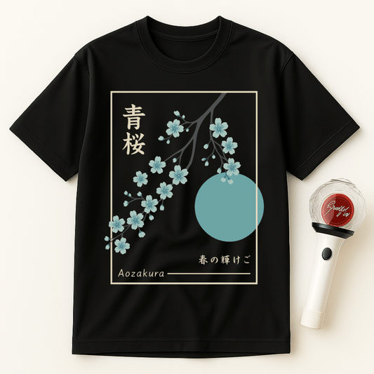 AOZAKURA BLUE CHERRY BLOSSOM UNISEX T-SHIRT