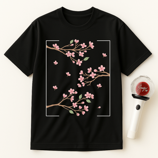 SAKURA BIRDS FRAME UNISEX T-SHIRT