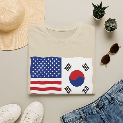 USA South Korea Flag T-Shirt – American & Korean Friendship Tee