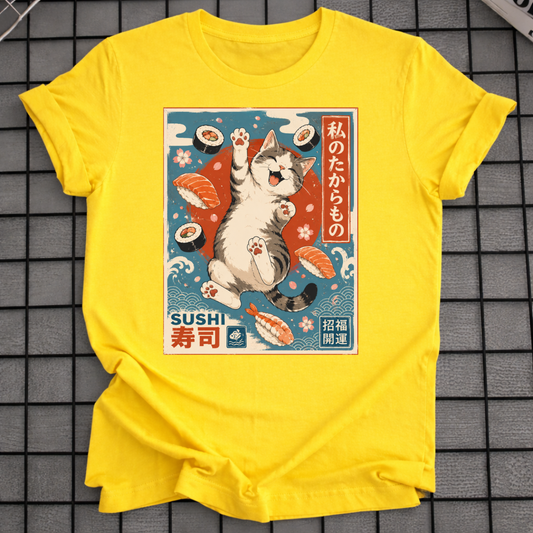JAPANISCHES KATZEN-SUSHI-T-SHIRT