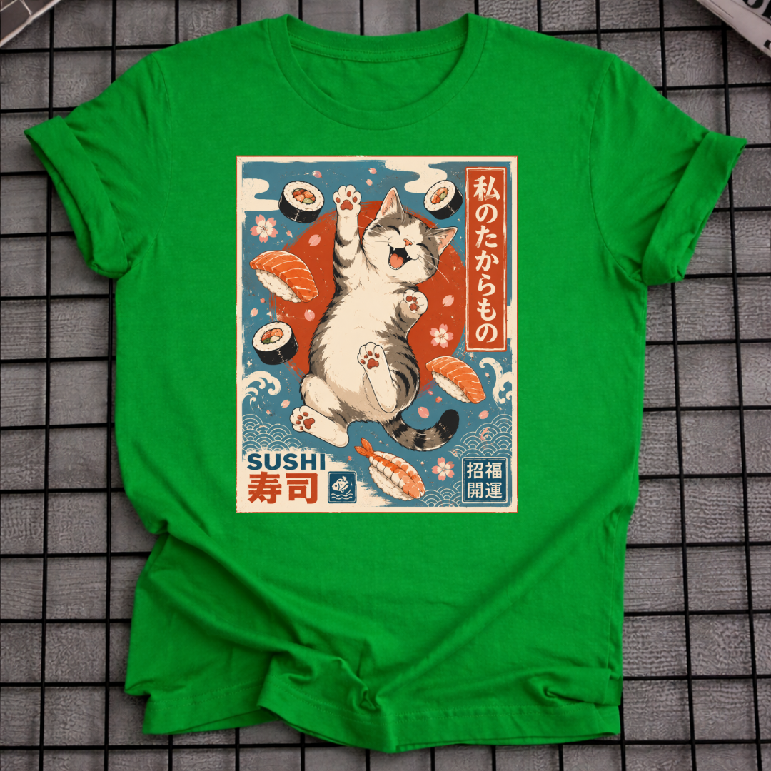 JAPANESE CAT SUSHI T-SHIRT