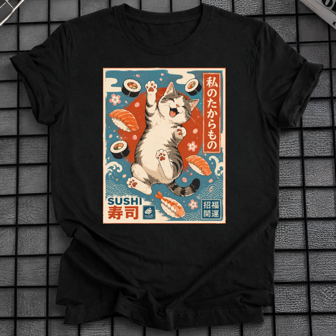 JAPANESE CAT SUSHI T-SHIRT