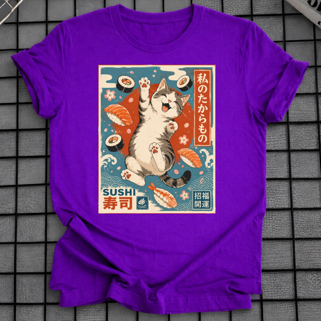 JAPANESE CAT SUSHI T-SHIRT