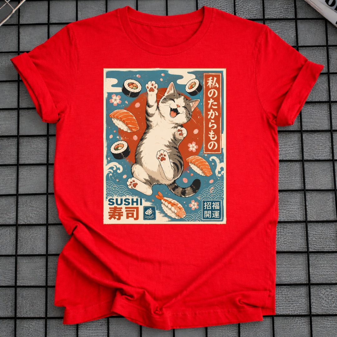 JAPANESE CAT SUSHI T-SHIRT