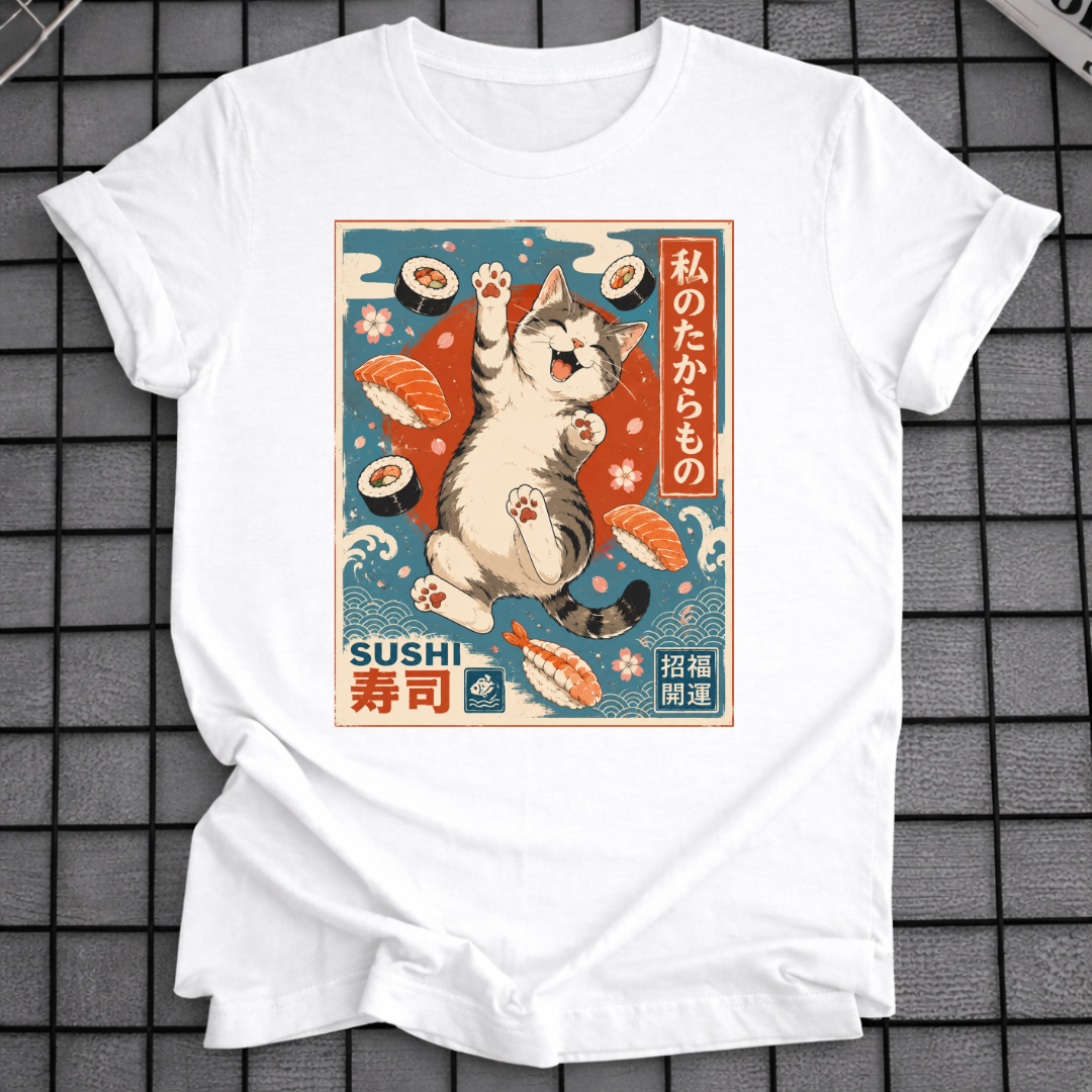 JAPANESE CAT SUSHI T-SHIRT