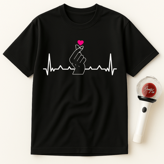 FINGER HEART EKG LINE UNISEX T-SHIRT