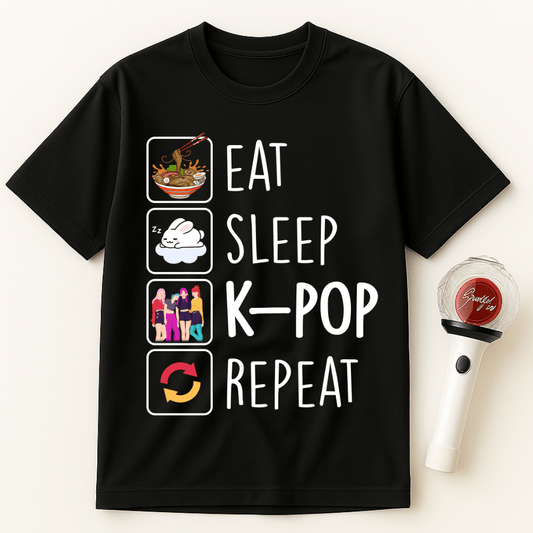 EAT SLEEP K-POP REPEAT UNISEX T-SHIRT