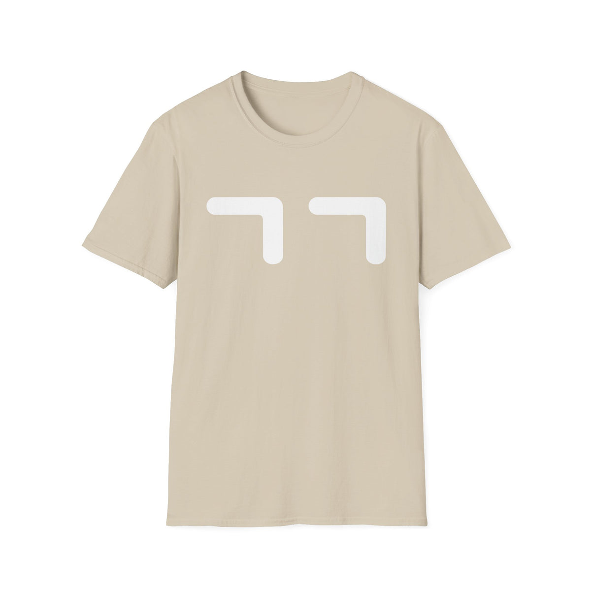 Minimalist Emoticon T-Shirt — Cute '77' Face Graphic Tee