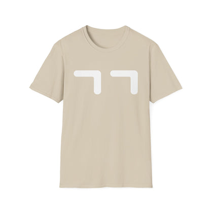 Minimalist Emoticon T-Shirt — Cute '77' Face Graphic Tee