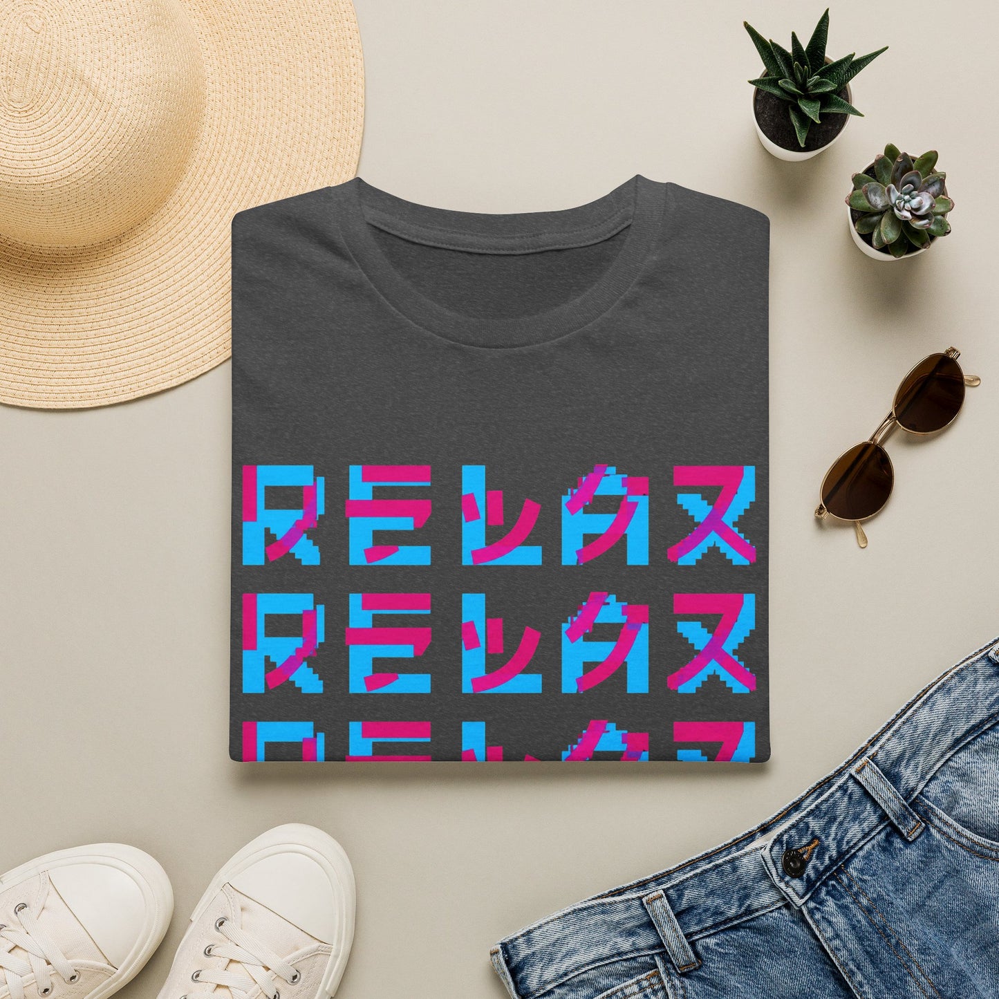Relax Japanese Graphic T-Shirt — Retro Vaporwave Kanji Tee