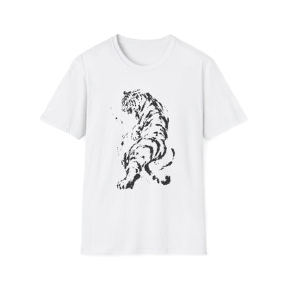 Minimalist Ink Tiger T-Shirt — Monochrome Wildlife Tee