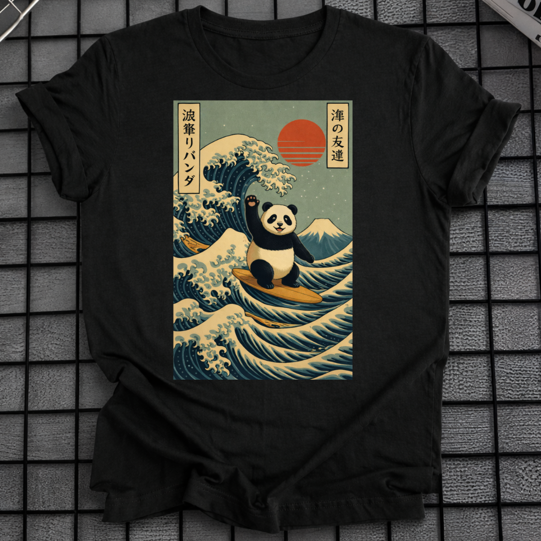 SURFING PANDA WELLE T-SHIRT