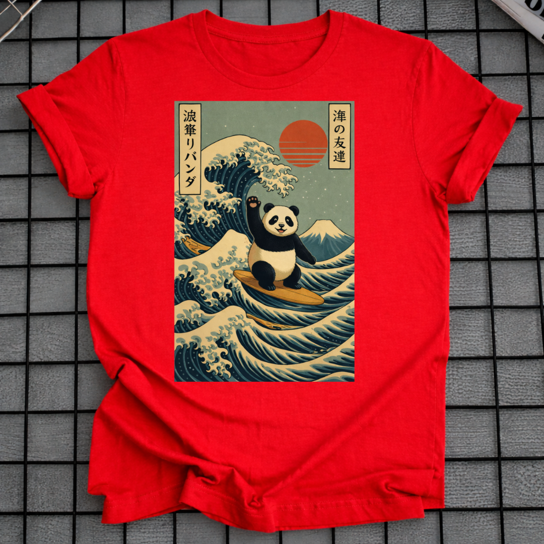 SURFING PANDA WELLE T-SHIRT